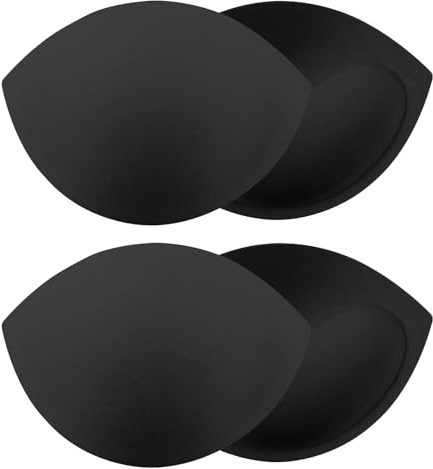 2 Pairs of Removable Bra Pads Inserts Bra Inserts Women's Comfy Sports Cups Available A/B, C, D Cup Suit for Swimwear Evening Gown‌(Black)