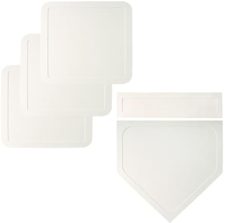 Gralara 5 Stück Baseball Base Set mit Heimplatte Werferplatte Kickball Unterlage Softball Basis Aus Robustem Gummi für Kinder Erwachsene Mannschaftssport Park, Weiß
