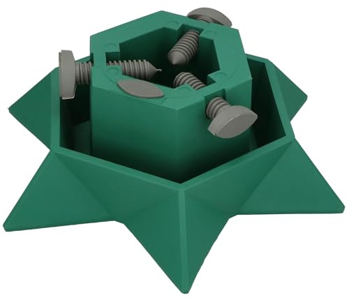 KOTARBAU® Weihnachtsbaumständer mit Wassertank - Christbaumständer - für Baumhöhe bis 2 m - Tannenbaumständer - Kunststoff - Sternförmig - Grün