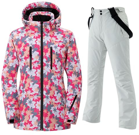 Generisch Skianzug Herren 2 Teilig, Skianzug Damen 2 Teilig Set: Skijacke Und Skihose Zweiteiler Skianzüge Wasserdicht Skibekleidung Große Größen Schneeanzug Winddicht Ski Anzug Schneeanzüge