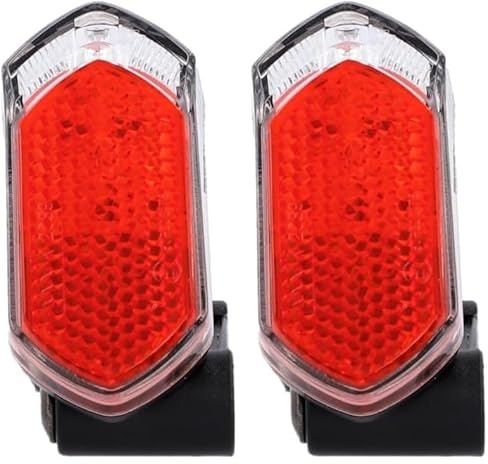 Fischer Fahrrad Dynamo LED-Rücklicht für Schutzblech und Strebenbefestigung, mit integriertem Reflektor, Spritzwasserschutz nach IP44, StVZO-zugelassen (Packung mit 2)
