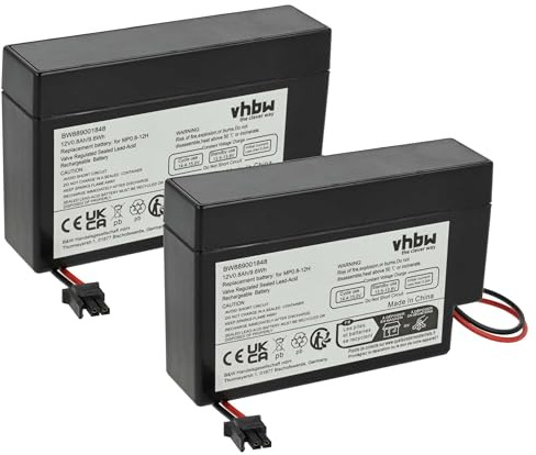 vhbw 2 x batteri ersättning för Vision CP1208 för (800 mAh, 12 V, AGM, AMP kontakt)
