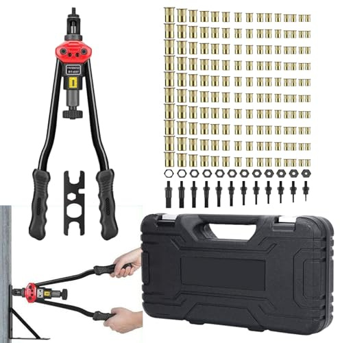 Kit Herramientas Remaches - 28x8cm Pistola De Tuercas | Surtido Remachadora Profesional Inserto Para Fijación Muebles Automotriz Construcción Industrial Con Facilite Su Tarea