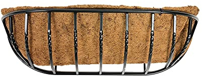 Smart Garden Forge Wall Trough 60cm Wall Mounted Flower Basket Planter with Integral Coco Liner