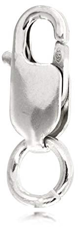 TJS Oval Lobster Clasps, Silver Lobster Claw Clasps Lobster Clasps for Jewellery Making, DIY Jewelry Making for Bracelet Necklace Earring & Chains, Jewellery Finding in 925 Sterling Silver - 12mm