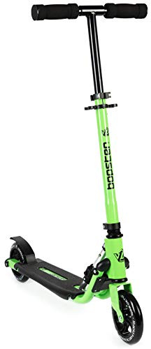 Bopster V2 Tretroller mit höhenverstellbarem Lenker und stabilem Rohrrahmen. Faltbarer Scooter Kinder unterschiedlichen Farben, Roller Kinder 10 Jahre - Grün