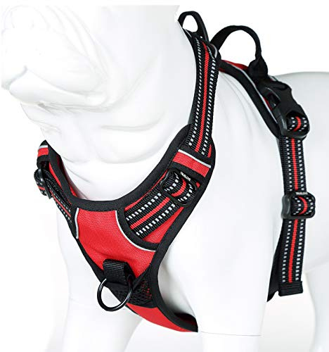 MOKCCI Truelove Mjuk främre hundsele. Bästa reflekterande inget dragsele med handtag och 2 koppelfästen