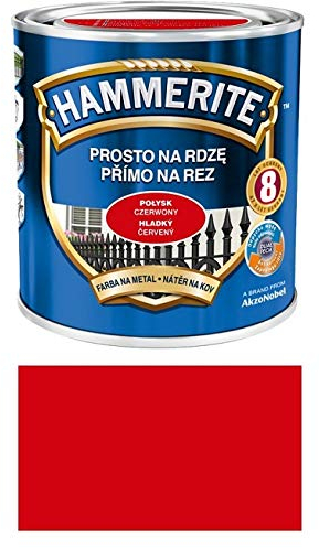 Hammerite Metallschutz-Lack Lack Rostschutz 0,7 l Glänzend (Glänzend Rot)