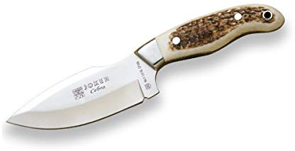 joker Coltello da caccia Zebra con nascondigli di corno di cervo, include custodia in pelle, peso 193 grammi, lama 11 cm, CC39 per attività di Pesca, l'Escursionismo, Il Campeggio