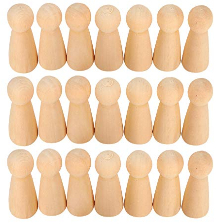 Figurenkegel 20 Stück Hölzerne Peg Dolls Holzfiguren 6,5cm Holzkegel zum DIY Holzfiguren Hochzeit Geburtstag Dekoration