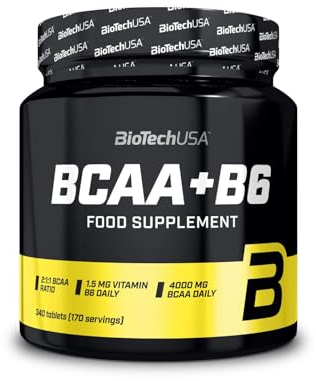 BioTechUSA BCAA+B6 Tabletten | 1g BCAA pro Tablette | Energie- und Erholungsförderung | Glutenfrei | 340 Tabletten_