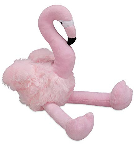 Relaxdays Türstopper Flamingo, Stoff, 23 cm hoch, schwer, für den Boden, innen, dekorativer Tier Türpuffer, weich, rosa
