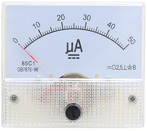 Amperímetro Analógico Medidor de Amperímetro de Panel Rectangular Montado Micro Amperimetro Analogico 85C1 DC0-50UA
