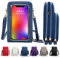 Bolso bandolera grande con pantalla táctil para mujer, con 2 correas, Blue, small
