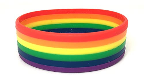 Butler & Grace Homosexuell LGBT Silikon Armband Regenbogen 202mm (1 Band Only)