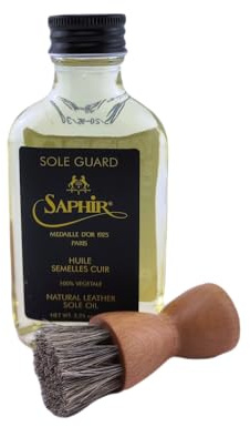 Hebold Schuhmacherei Set mit Schuhpflegeset mit Medaille D'Or Ledersohlenöl 100 ml und mit personalisiertem Baumwollbeutel