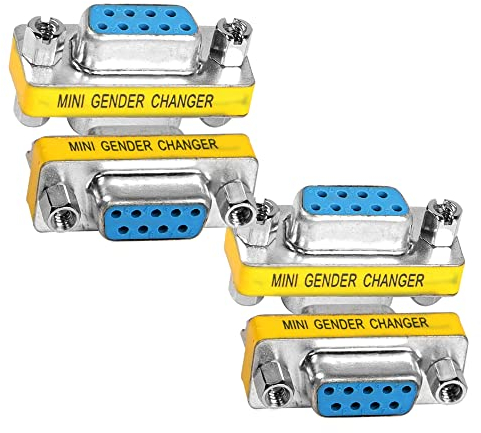 MEIRIYFA DB9 Gender Changer D-SUB 9 Pin RS-232 Connector Serial Port Cable Coupler Adapter for Serial Applications-4Pcs (Female to Female)