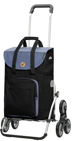 Andersen Einkaufstrolley - klappbar - 45 Liter - Treppensteiger | mit Kühlfach - Aufhängung für Einkaufswagen - belastbar 50 kg - Aluminium - Rad Ø 3 x 13 cm - Royal Shopper Wismar schwarz