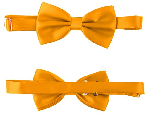 Leeadwaey Herren-Taschentuch, Satin, Fliege, Kummerbund, Einstecktuch, Dunkelblau, Marineblau, 3 Stück, gold, Medium
