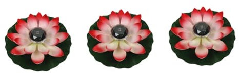 DOITOOL Lot De 3 Nénuphars Flottants À Énergie Solaire Lampes LED Décoratives Dextérieur À Économie Dénergie Décorations De Jardin Réalistes en Forme De Lotus
