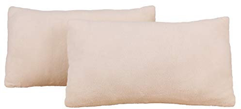 Betz 2 Stück Kuschelkissen mit Füllung Dekokissen Couchkissen Sofakissen Zierkissen Romania Größe 25x50 cm Farbe beige