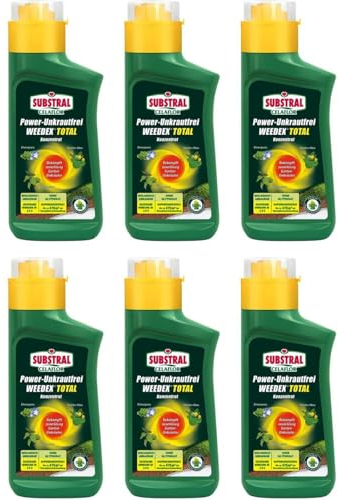 RBS24 Sparpaket Substral Unkrautfrei Konzentrat Weedex Total Power Unkrautvernichter gegen Unkräuter, Gräser und Moos 6 x 380ml