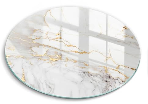 Wallfluent 40cm Résistance Planche à Découper Induction Protection Plaque Accessoires de cuisine - Marbre léger avec de l'or