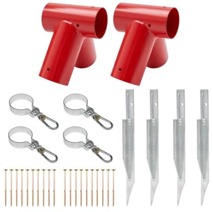 Bausatz zum BAU Einer Spielplatzschaukel Gartenschaukel Kinderschaukel | Hergestellt in der Europäischen Union (Rot, 100°)