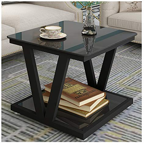 ZENY896V Couchtisch Kleiner Balkon Couchtisch Metallmaterial Einfaches modernes Haus Sofa Side Table Wohnzimmer Square Tempered Gla Teetisch Kaffeetisch(C)
