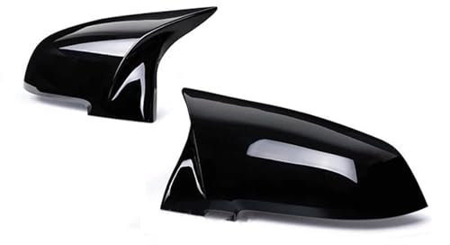 LAHMNR Auto Spiegelkappen 2 Stück Rückspiegel-Abdeckkappe Carbon Für 1 2 3 4 Serie Für X Für 220i 328i 420i F20 F21 F22 F23 F30 F32 F33 F36 Für X1 Rückspiegel Abdeckung(Bright Black)