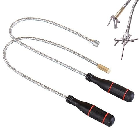 2 elevadores magnéticos de barra magnética, 60 cm, imán de varilla fuerte, elevador magnético flexible, agarrador magnético portátil con cuello de cisne flexible