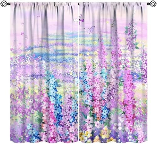 Vorhang, Kinderzimmer, 3D Blumentier Schmetterling 150X166 cm (B + H) Kindervorhänge Mit Ösen, Polyestervorhänge, Wärmeschutzvorhang, Blickdichter Vorhang Mit Ösen, Kindervorhänge Für Wohnz-432437420