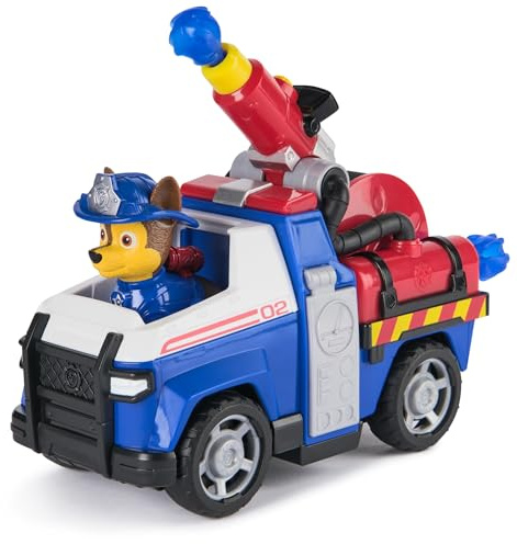 Paw Patrol – Patrulla Canina – Vehículo Figura Chase Fire Rescue Mission Bomberos – Coche Figuras coleccionables – 2 proyectiles – Patrulla Canina de Juguete – Coche Infantil – Juguete Infantil de 3