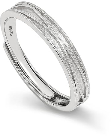 Meissa Anillos Promesa Alianzas de Plata Pareja Solitario Plata de ley 925 Mujer Tamaño Ajustable Anillo de Compromiso Boda para Pareja Novios Regalo de San Valentín Aniversario (3,5mm)
