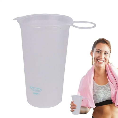Eoixuqba 4 vasos de agua plegables – Botellas de agua plegables de 200 ml para viajes, senderismo al aire libre, camping, actividades deportivas