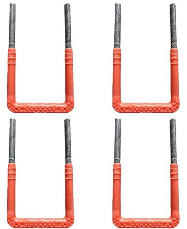 RENLXFI Wall Mounted Step Ladder Red, Commercial Non-Slip 4 Rung Window Well Ladder for Exterior Walls/Basements/Gardens, Adjustable Spacing Steel Bracket(15x28x1.6cm(5.9x11x5/8in))
