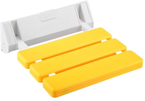 FreeTec Asiento plegable para ducha, montaje en pared, soporta hasta 130 kg, plegable, color amarillo
