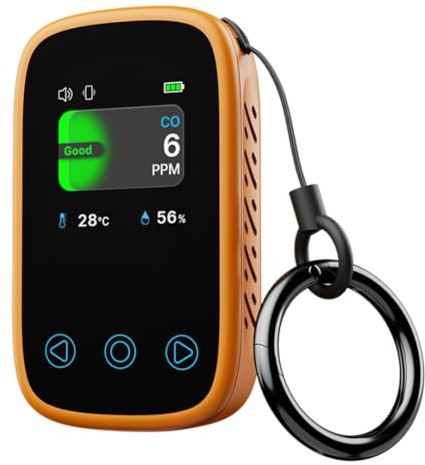 Rilevatore di perdite di gas, Mini rilevatore di CO 3 in 1 Display digitale Analizzatore di gas portatile di monossido di carbonio di tipo C ricaricabile,Test della qualità dell'aria