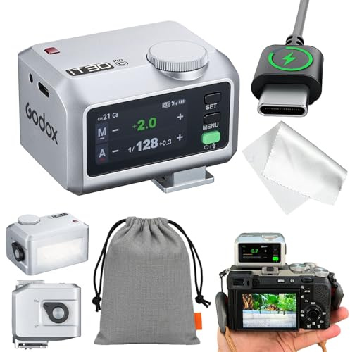 Godox iT30Pro C TTL Mini Camera Flash, iT30 Pro C for Canon, | 120g Pocket TTL Flash, Full-Color Touchscreen, Up to 560 Full-Power Flashes, 1.5s Recycle, 1/8000s HSS, 2.4G Sender/Receiver