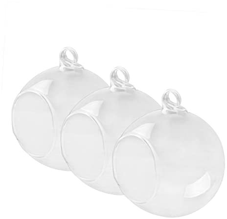 TOPPERFUN 6piezas Jarrón De Transparente Forma De Bola De Base Plana para Flores Plantas Terrarios Paisajismo Bricolaje Decoración del Hogar y Bodas