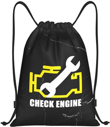 Bedruckt Beutel Zum Bemalen 36X42Cm Check Engine Light Mechaniker Autoreparatur Tüte Rucksack Gemustert Turnbeutel Mit Kordelzug Für Outdoor, Mädchen, Kindergarten