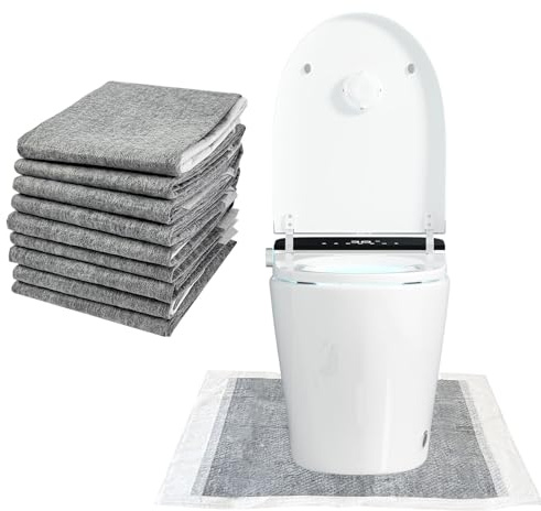 Disposable Toilet Mat U-Shape, 25-Pack – Waterproof & Non-Slip | U-shaped disposable mats, 24x24. Waterproof, non-slip, leak-proof. Floor protection for potty training & elderly care