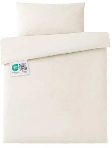 MAKIAN Juego Nórdico Cuna 2 Piezas 100x135 cm 40x60 cm | Ropa de Cama para Bebé 100% Algodón Transpirable Ideal para Recién Nacidos y Pieles Sensibles | Certificado Oeko-Tex - Beige