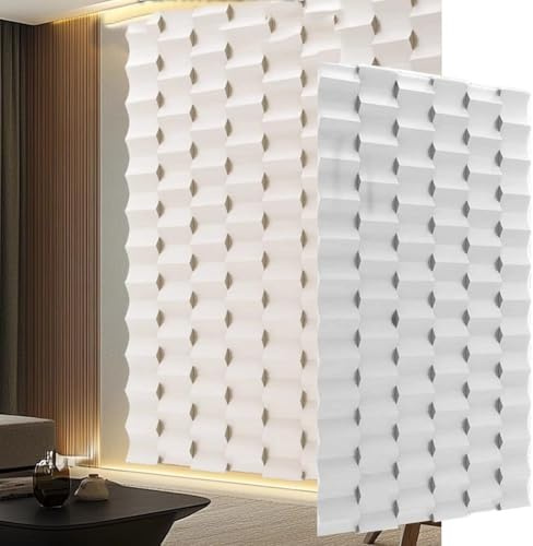Paneles De Pared 3D De PU para Decoración De Interiores, Azulejos Texturizados 3D En Aerosol Ladrillos Perfilados De PU Impermeables para Salas De Estar, Hoteles Y Oficinas(Blanco,8PCS)