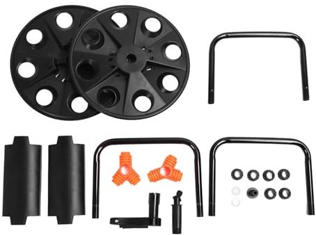 Carrete de manguera de jardín, longitud de almacenamiento de tuberías 50 m/164,0 pies Organizador profesional de soporte de manguera de agua reforzado para jardín exterior, coche,