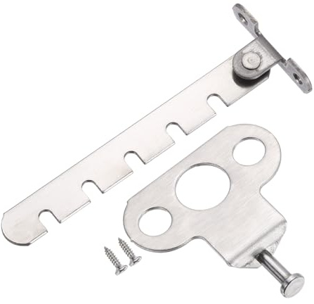 PATIKIL Window Restrictor Latch 42mm x 120mm, Big Hole Limit Stay Adjustable Casement Stainless Steel Security Lock Safety Locks with 7 Slots for Inward Opening Window