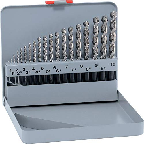 ALPEN Spiralbohrer HSS Forte Cobalt 19-teilig (ø 1-10 x 0.5 mm, für größere Bohrtiefen, 5% kobaltlegierter Spiralbohrer, hohe thermische Belastbarkeit) 100619100