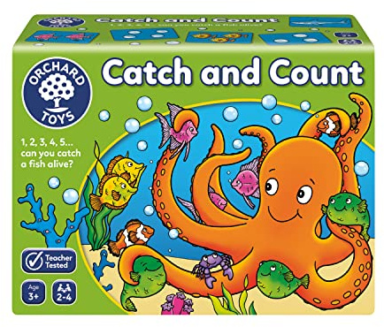 Orchard Toys Catch and Count Game, Practise Counting, A Fun Number and Counting Game for Children Age 3+, Educational Game Toy