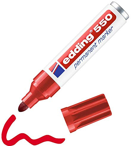 edding Permanentmarkör edding 550, påfyllbar, 3–4 mm, röd