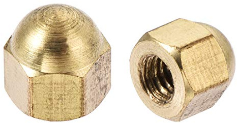 sourcing map 20pcs Écrou Borgne Laiton M4 Hexagonal Dôme Clou Décoratif pour Vis Boulon